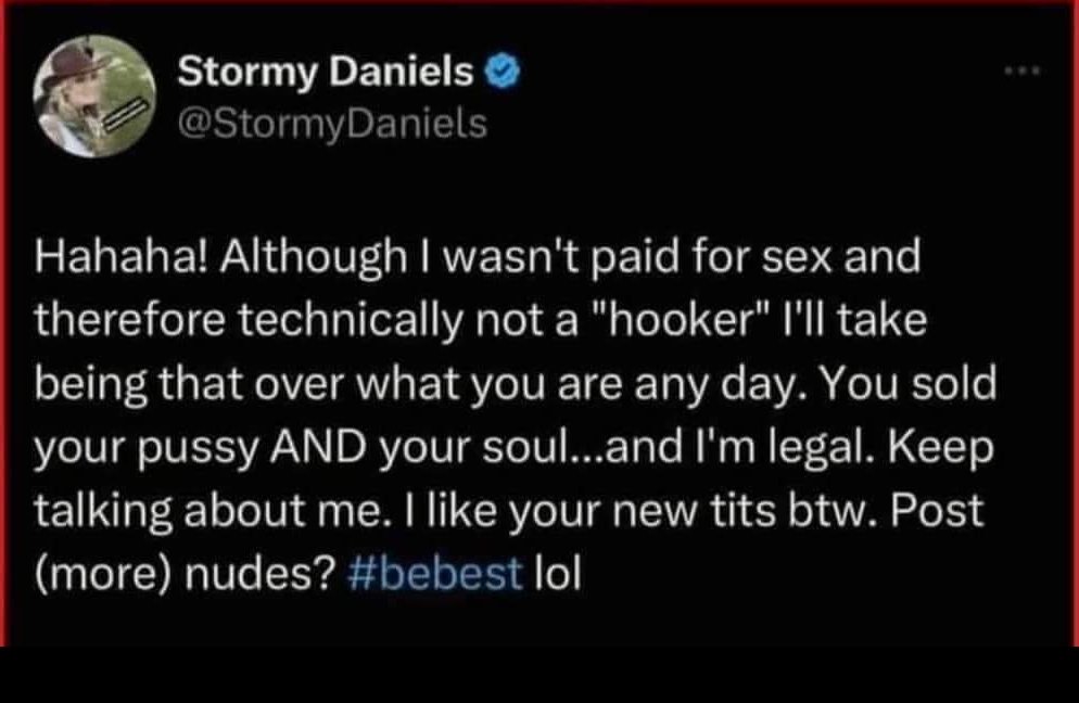 This is Stormy's response to @MelaniaTrump calling her a hooker. OUCH!!! I'm liking her a lot right now.