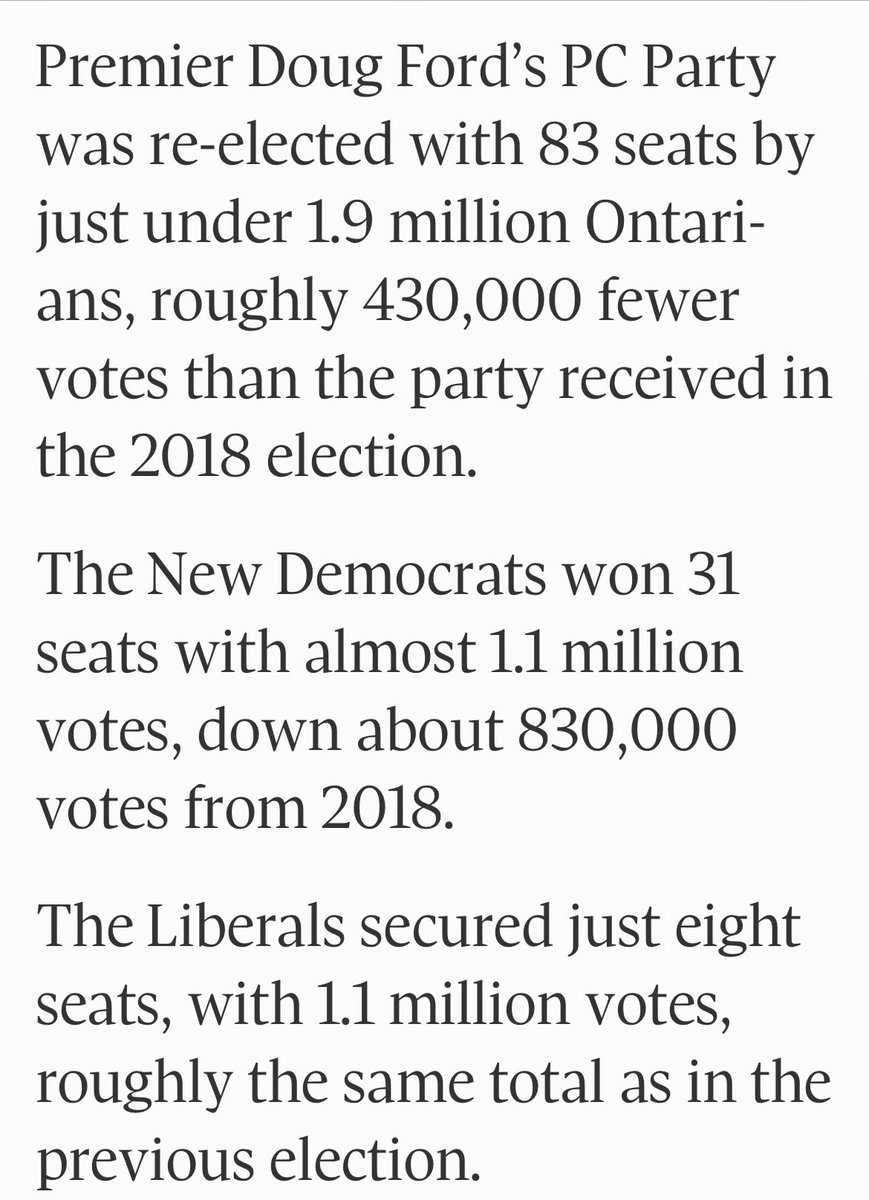vaughanvoice22's tweet image. Everytime someone suggests @OntarioPCParty got a majority &amp;amp; this equals #Build413 remind them more ppl showed up to vote to #Stopthe413  than for #Highway413

1st past the post system left us w/ an unrepresentative PC majority #onpoli @DemocracyWatchr 

theglobeandmail.com/politics/artic…