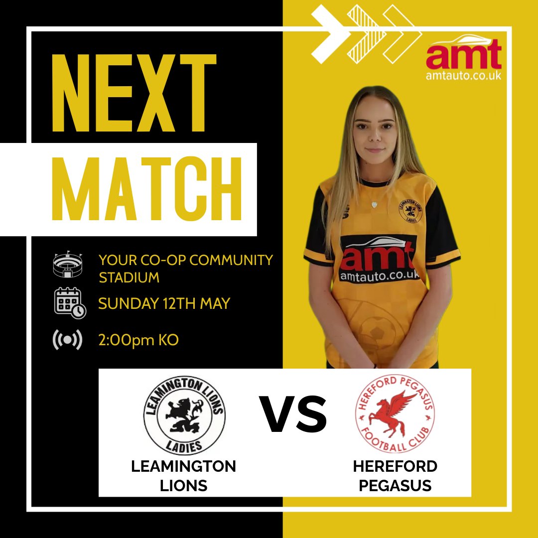 LionsLadiesFC's tweet photo. NEXT UP: Another home game comes our way as we face the newly promoted Hereford Pegasus for the first time this season

🆚️ Hereford Pegasus
🏆 @wmrwfl South 
🏟 Your Co-op Community Stadium 
📅 Sunday 12th May
⏰️ 02:00 KO https://t.co/sJJfSbOLmh