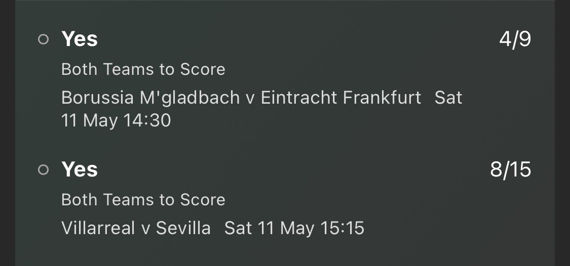 ultimatesportip's tweet photo. FOOTBALL  ⚽️ 

La Liga &amp; Bundesliga BTTS Double

Monchengladbach vs Eintracht Frankfurt
Villarreal vs Sevilla

@ 1.2/1

(1 Point)

#Bundesliga #LALIGAEASPORTS #LaLiga #SGE #BMGSGE #VillarrealSevillaFC https://t.co/ZvYRegMys3