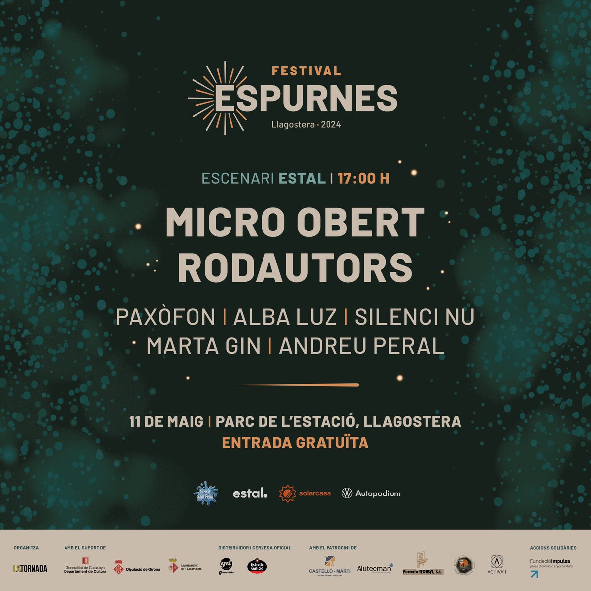 Avui al <a href="/FestEspurnes/">Festival Espurnes</a> micro actuació de <a href="/paxofon/">Paxòfon</a>  dins el micro obert de <a href="/rodautors/">Associació Rodautors</a> a Llagostera