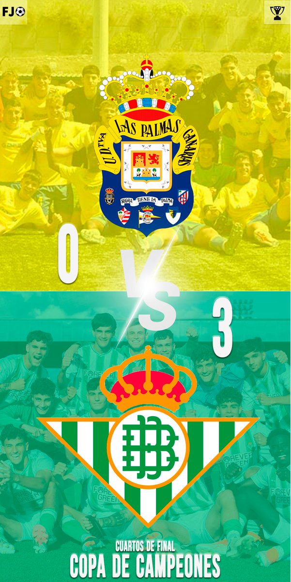 CRÓNICA #CopaDeCampeonesJDH. El @RBetisCantera encarrila la eliminatoria de cuartos 🆚 @UDLP_Cantera 🤍💚 Los verdiblancos dedican la victoria (0-3) a @Felixgarreta 🔗 futboljuvenil.es/cronica-el-bet…