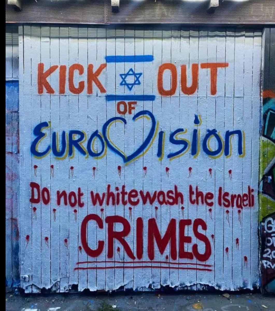 @Eurovision The rest of the world boycotts @Eurovision ☠️ NO GENOCIDE CONTEST 🍉 #BoycottEurovision #AZAB #FCKIDF #GazaGenocide #FreePalestine 🍉