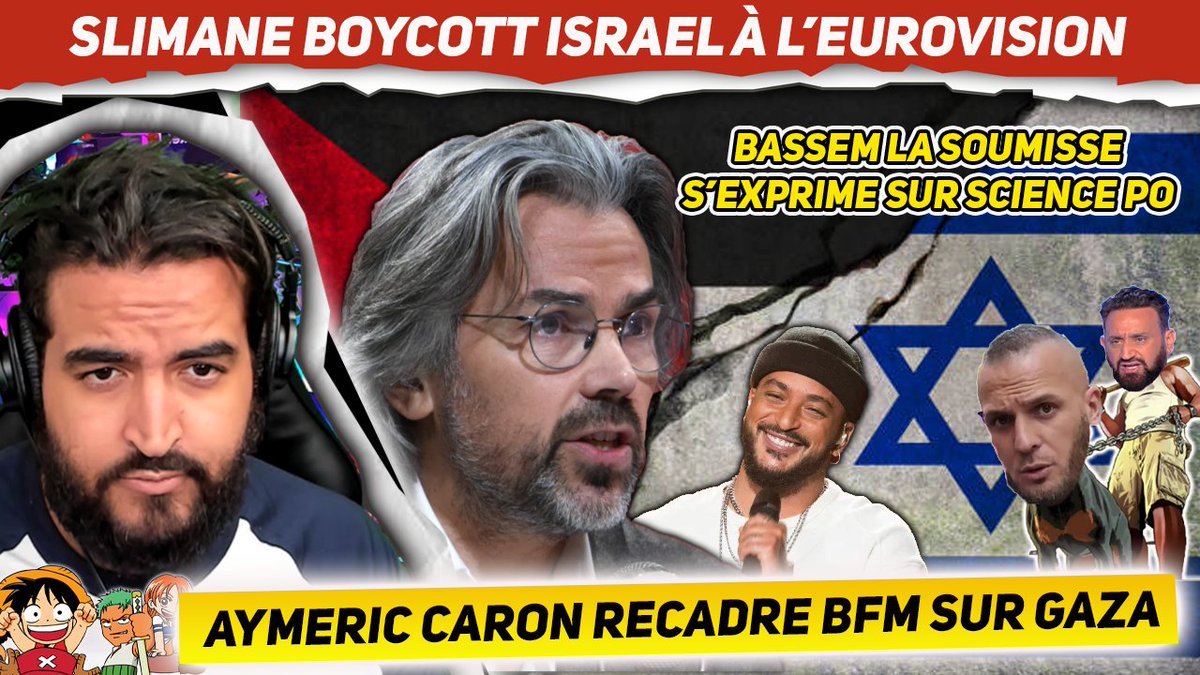 Aymeric Caron recadre BFM sur Gaza. Slimane boycott Israël à l'eurovision. Bassem soumise à Tsahal
----------
🚨Lien dans le post suivant ⬇️📷 ⬇️
youtube.com/watch?v=fSV6E1…
----------
#slimane #bassem #aymericcaron  #eurovision #belgique #palestine #onu #netanyahu #nationsunies…