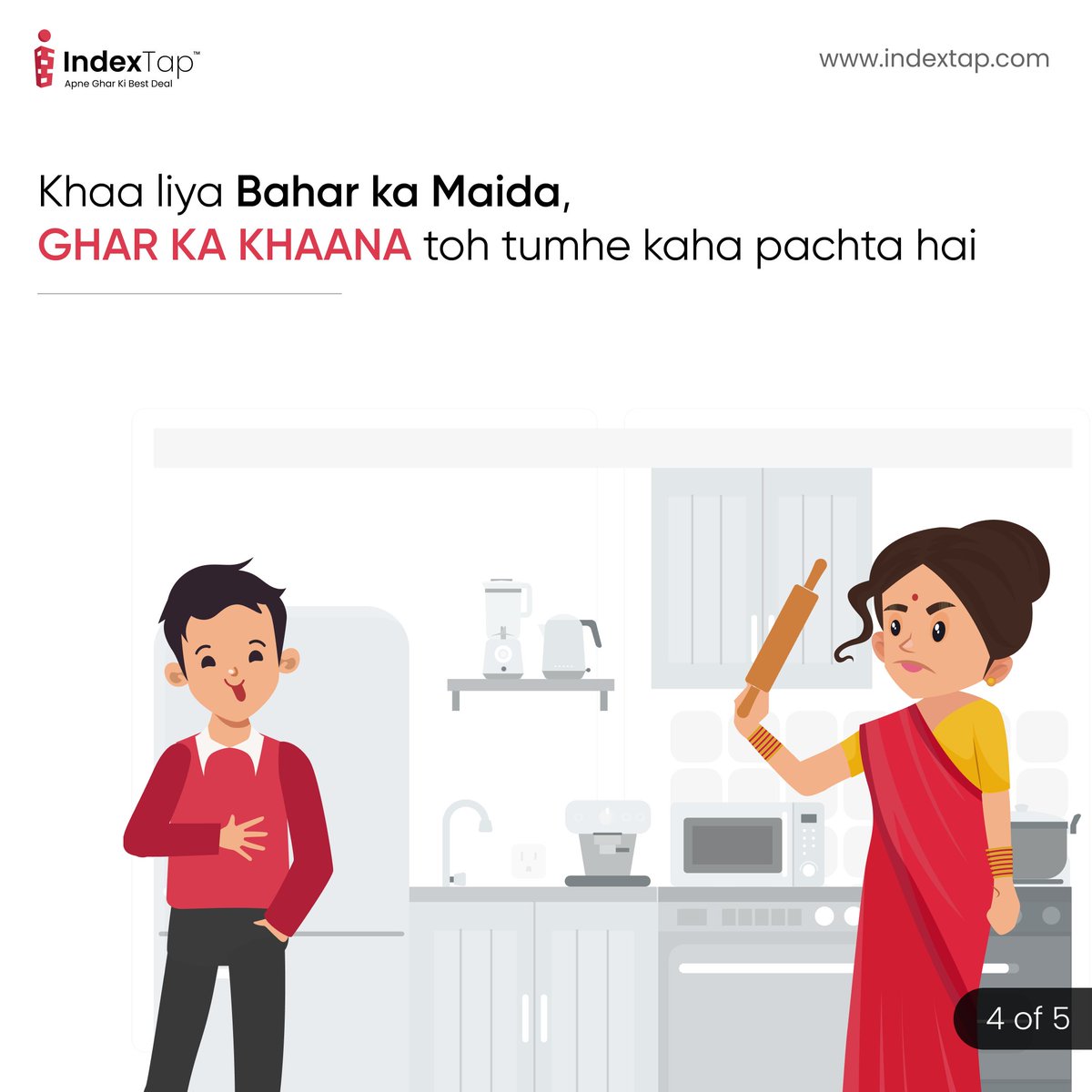 index_tap's tweet photo. Motivational videos ❎
Mummy ke taane ✅
These are not taane, it is मां का प्यार 

#IndexTap #motherday #mother #RealEstateIndia https://t.co/Wnf9tcZJXN