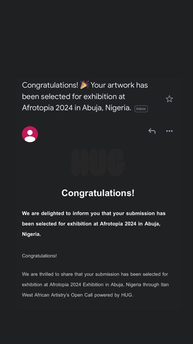 great news 🎊. 

i got in the  selection for the Afrotopia show in Abuja, NG 🇳🇬 at the discovery museum. 

big gratitude @thehugxyz <a href="/ItanWorld/">Ìtàn: West African Artistry</a> <a href="/TransientLabs/">Transient Labs</a> <a href="/The_Countervail/">The Countervail</a>
