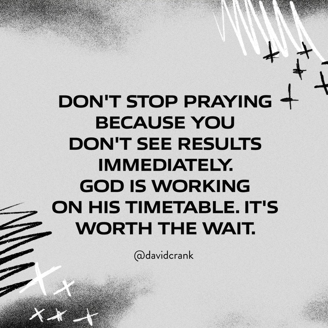 The only thing worse than waiting on God is wishing you had. He's never late. He's always right on time with even more than you expected. Trust Him.

#pray #prayer #dailyprayer #trustgod #waitongod #davidcrank #encouragement #inspiration
