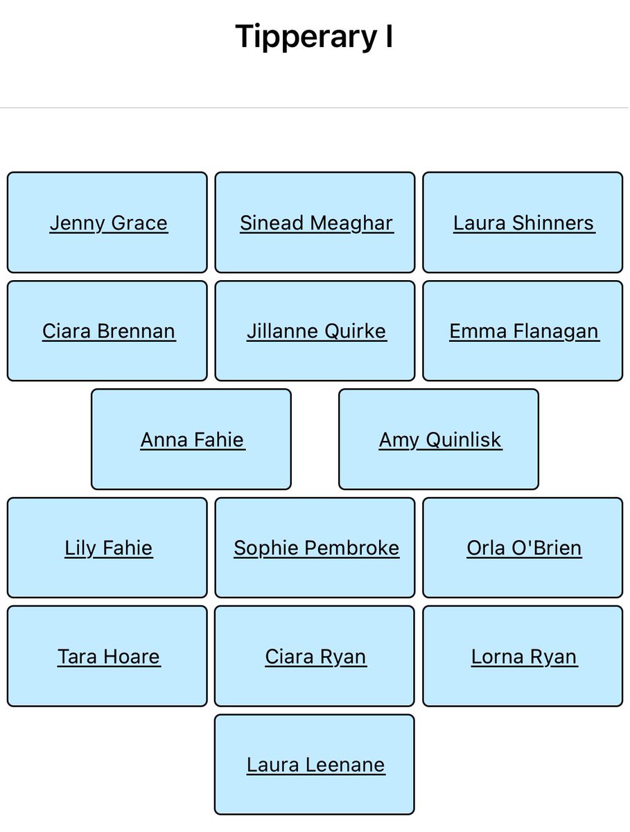 Tipperary I v. Cork I Tipperary I team selection Tipperary line out as per programme for Munster Camogie Intermediate semi-final ⁦@NenaghGuardian⁩