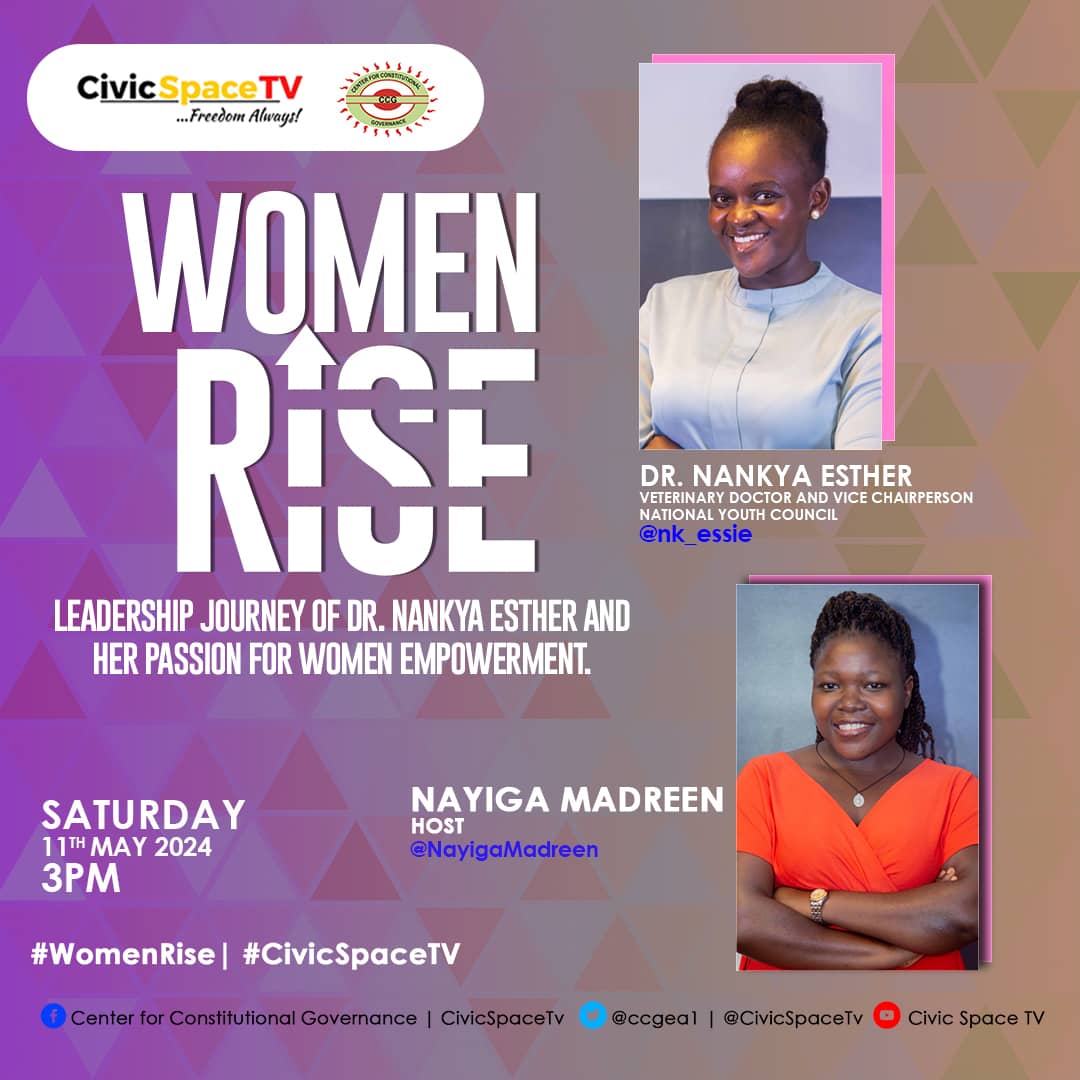 HAPPENING NOW: #WomenRise on #CivicSpaceTV about @nk_essie 's leadership journey and her passion about women empowerment. Showing on ↘️ youtu.be/112v0LVb98g?si… Join the conversation , be inspired and please subscribe to the channel.