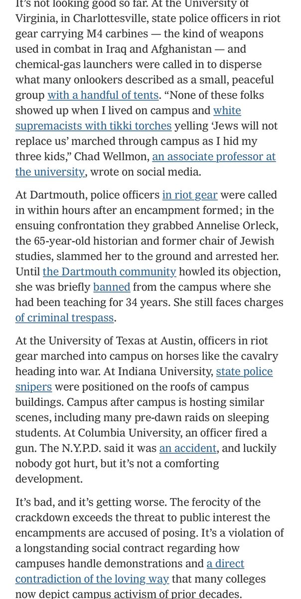 New. The harsh crackdown on campus protest is predictably ineffective, blatantly hypocritical and extremely dangerous for the future. It won’t work, it will backfire, and it will endanger more than rights on campuses. And there were sane ways to deal with their challenges.