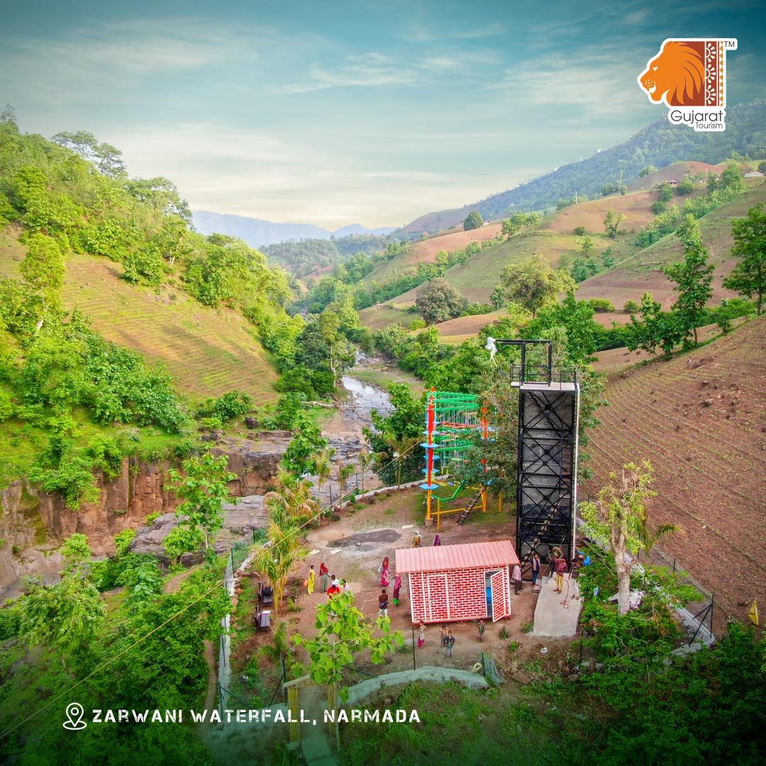 Located deep within a forest and surrounded by green hills, the Zarwani Waterfall is one of Gujarat’s natural wonders. Book your stay at a nearby campsite and trek up the hills to reach the waterfall. Bathe yourself under fresh running water to feel rejuvenated. 

📍Zarwani…