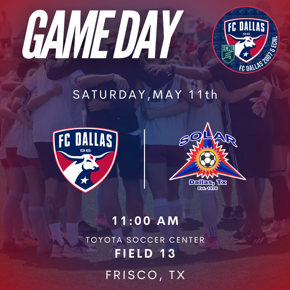 It’s GAME DAY! A big match up 🆚 our cross town rivals. Let’s GO‼️ #DTID | #HeartAndHustle @FCDwomen | @ECNLgirls