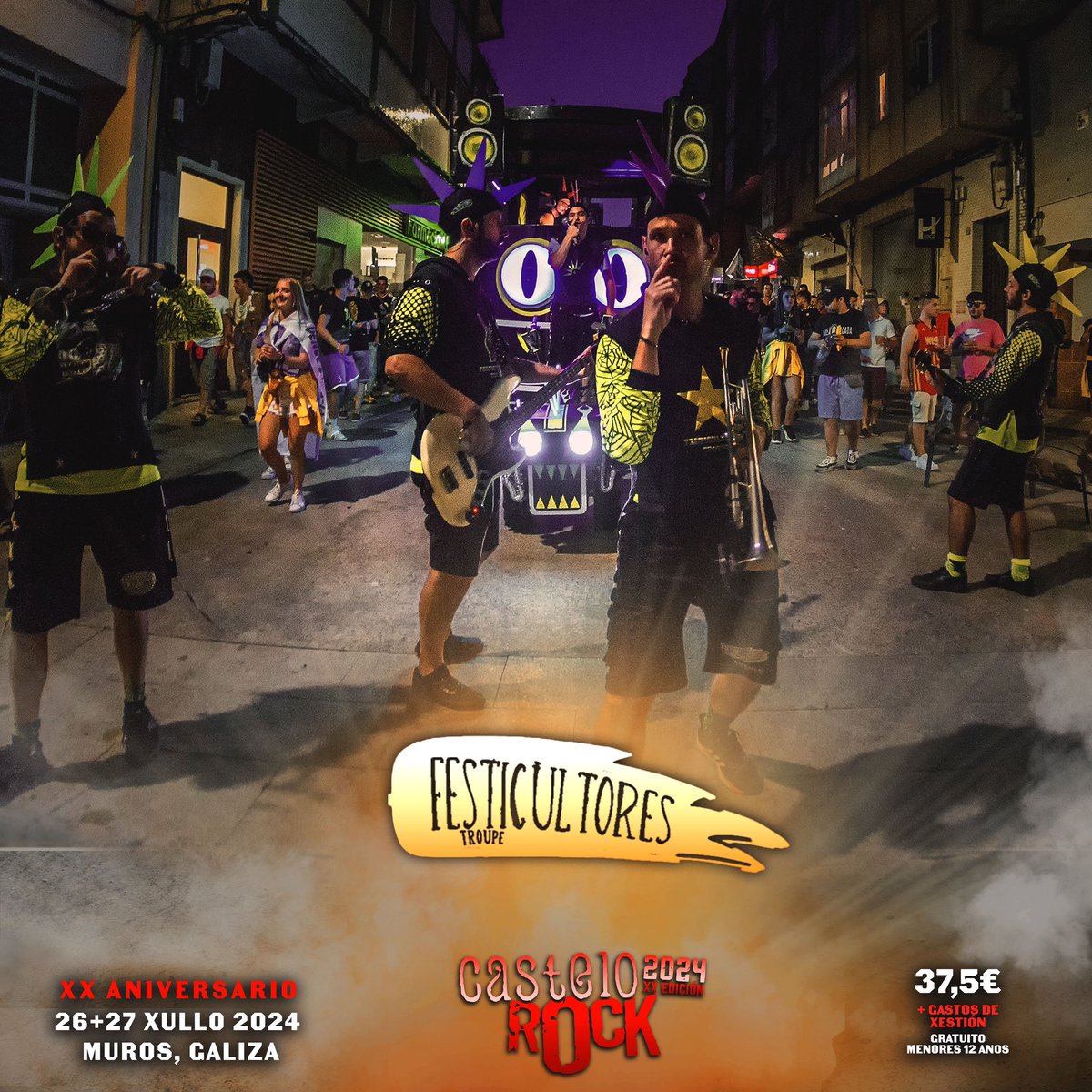 Festicultores 📷
Dende 2005 revolucionando as rúas e os nosos corazóns! 
A festicultura como remedio para sanar as amarguras todxs a unha: LUMEEEE
#castelorock2024 #XXAniversario