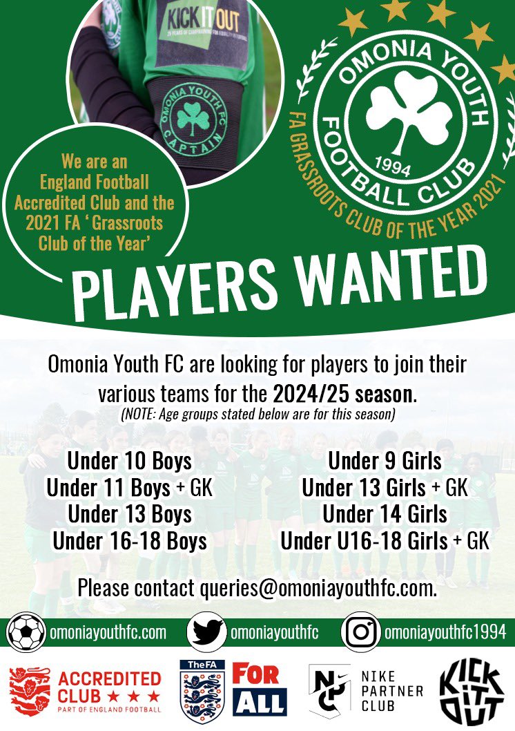 Looking for a club to join? Let Omonia Youth FC prove we are the right fit