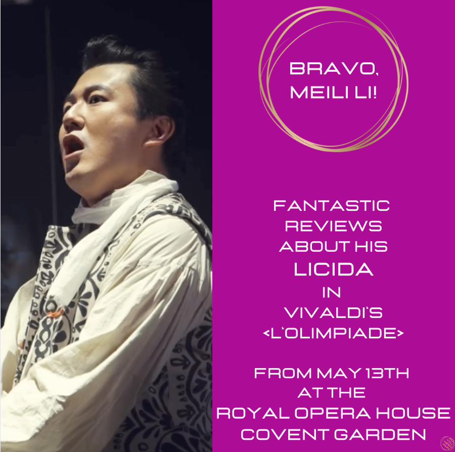 👏🏻#Countertenor #MeiliLi! More fantastic #reviews his about #LICIDA in #Vivaldi's #OLimpiade 
'... Standout Performance... fabulous singing .... beautiful clear, consistent, homogenous tonal quality... his aria, a high point of the evening....' #Operawire
From 13-05. at #ROH