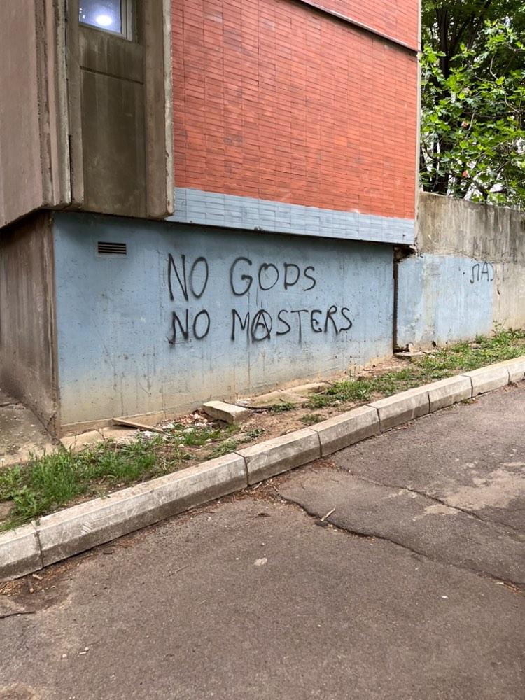 “No Gods No Masters” Seen in Belgrade, Serbia