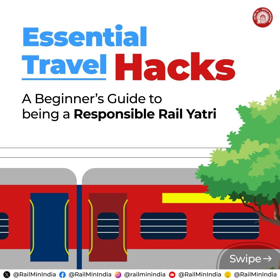 Follow these handy travel hacks and make your next trip a little easier! 🧳📷
 #ResponsibleRailYatri