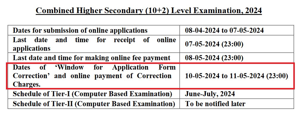 SSC 10+2 CHSL Recruitment 2024 अगर आपके आवेदन में कोई त्रुटि हो गई है तो आज रात 11 बजे तक संशोधन कर सकते है 
#SarkariResult #SSC 
For Correction / Edit Form : 
sarkariresult.com/ssc/ssc-chsl-2…