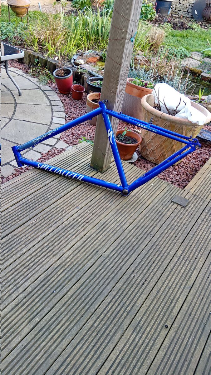 Perfect weather for some volunteering at the Woodstock Community Woodland and Orchard, and a first outing for my Specialized Hardrock, built up from a frame supplied by Warlands Cycles in Oxford