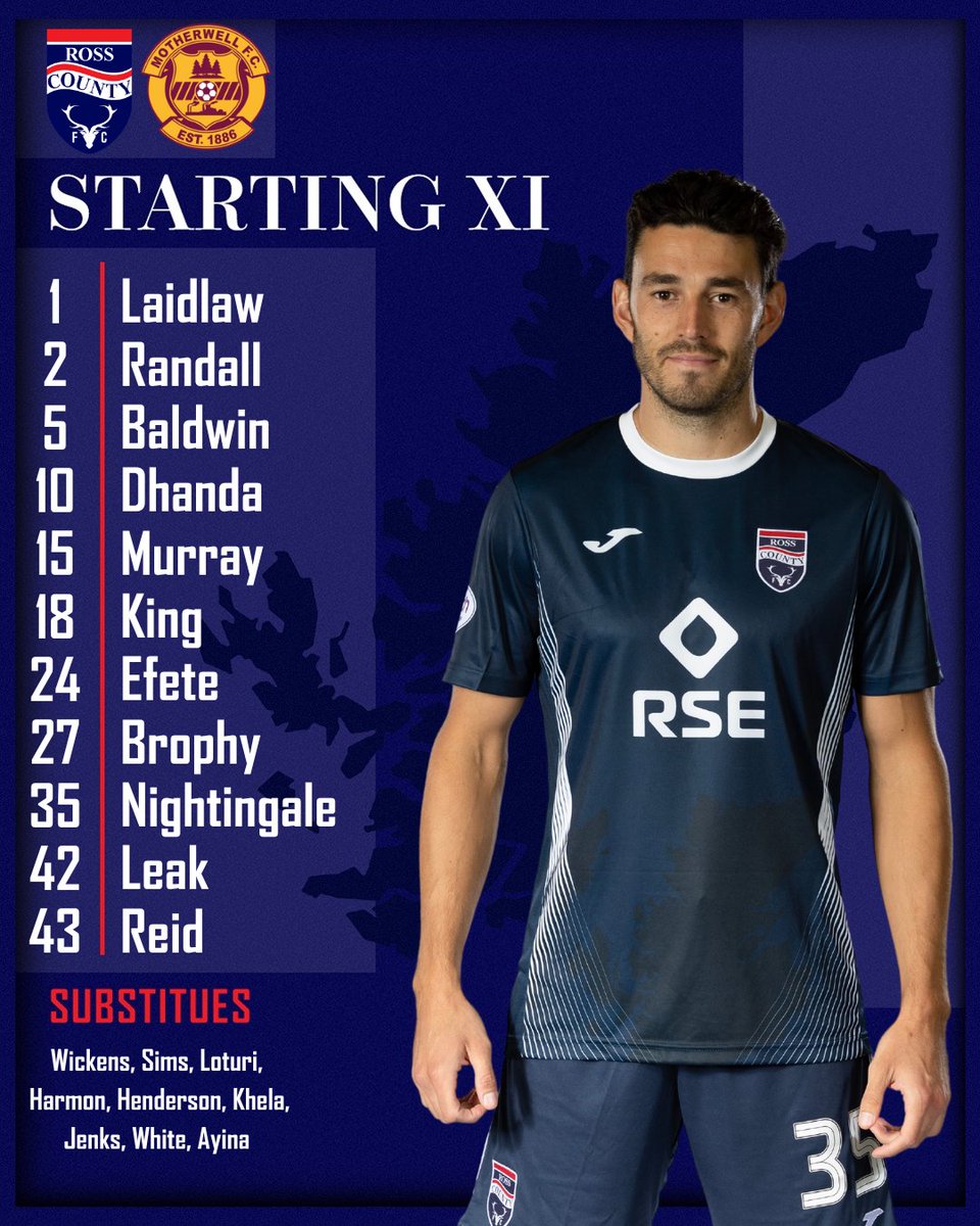 🆕 Your Ross County team to face Motherwell in the cinch Premiership this afternoon.