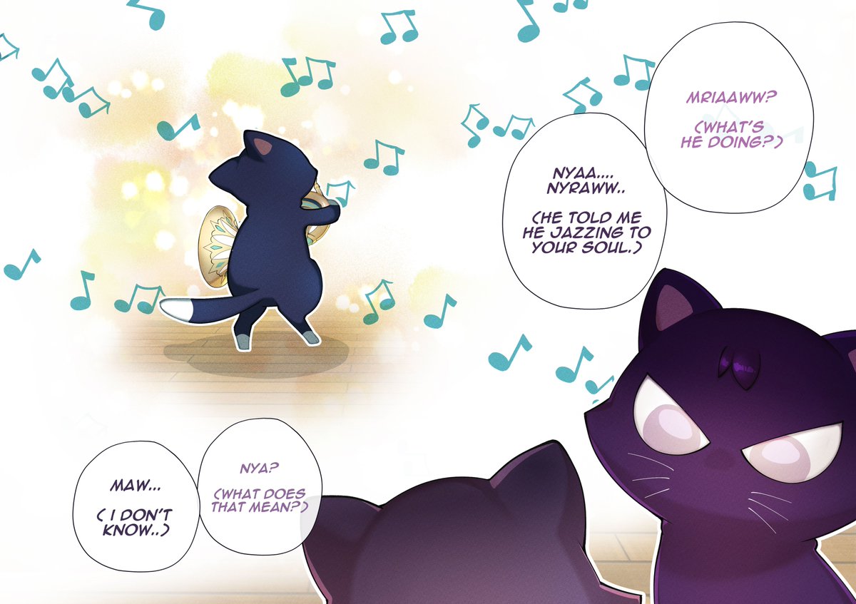 Nyan Jazzing ~ ( Part 2 ) - END

Wander hit the Jazz until it deep down to your soul. 

#Scarameow #Kabukimeow #Wandermeow #Nahida #scaramouche #Wanderer #GenshinImpact #Sumeru
