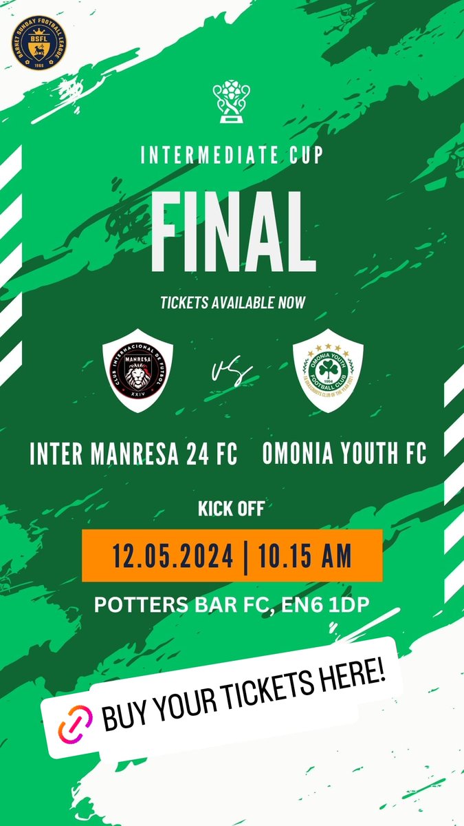 Cup final tomorrow, everyone welcome to support!! #letsdothis @OmoniaYouthFC @delpieri @BarnetLeague