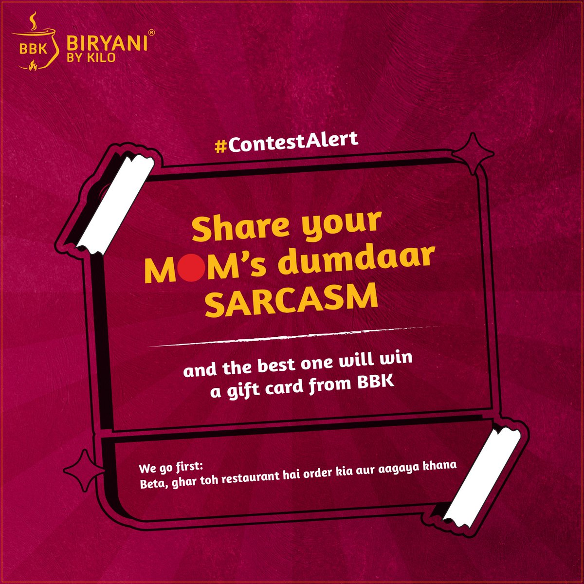 #ContestAlert Share with us in the comments those hilarious one-liners or epic sarcasm moments that only your mom can deliver and stand a chance to win a gift card. 😂 👩‍👧‍👦 #ContestAlert #BiryaniByKilo #MothersdayContest #BiryaniLovers #MomHumor