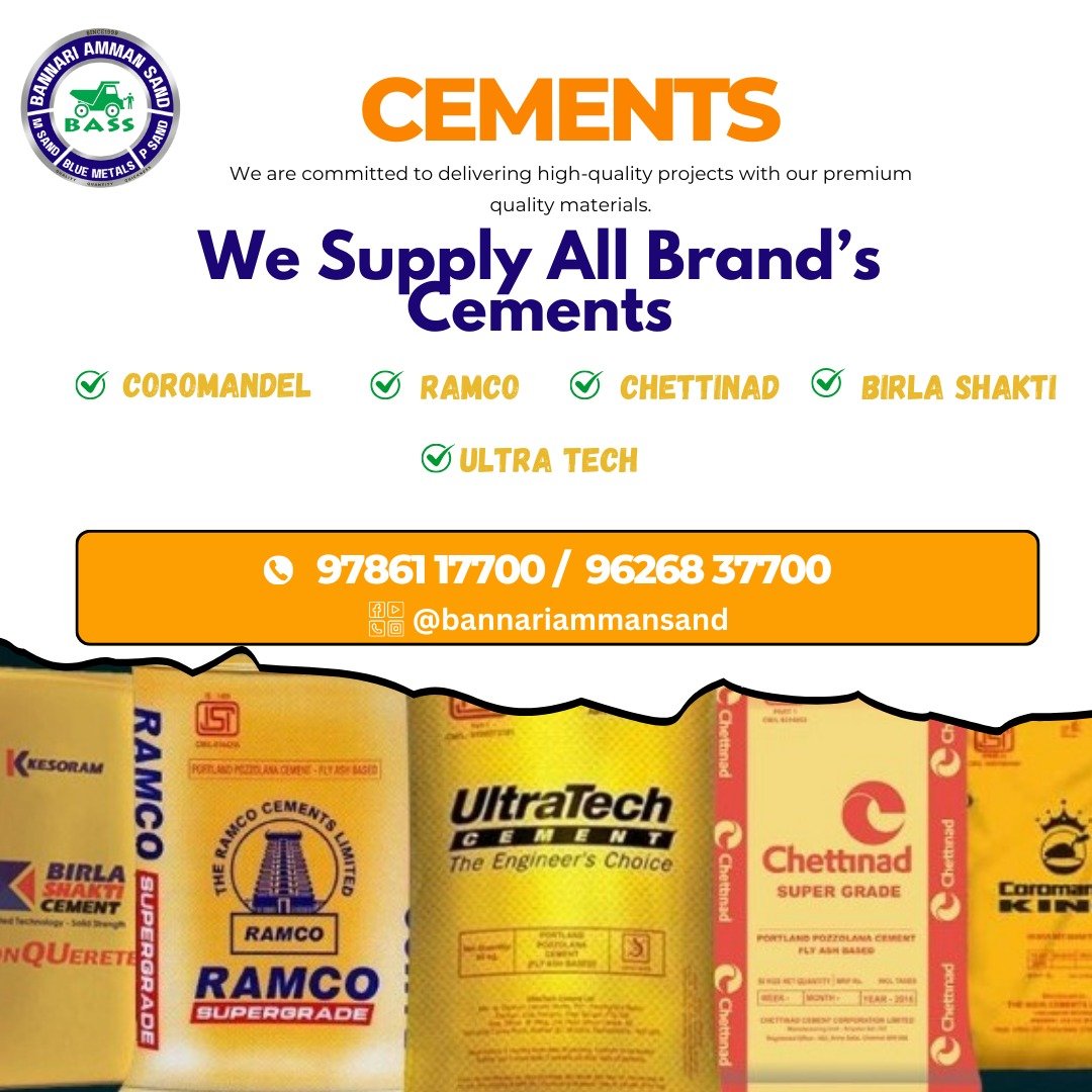 We deal coramandal and raasigold .For more detail contact me or what'sapp me 9843150502 #msand #psand #bluemetal #buildingmaterials #20mmjally #40mmmetal #6mmchips #bricks #cement #gravel #bolder #coimbatorediaries #Coimbatore