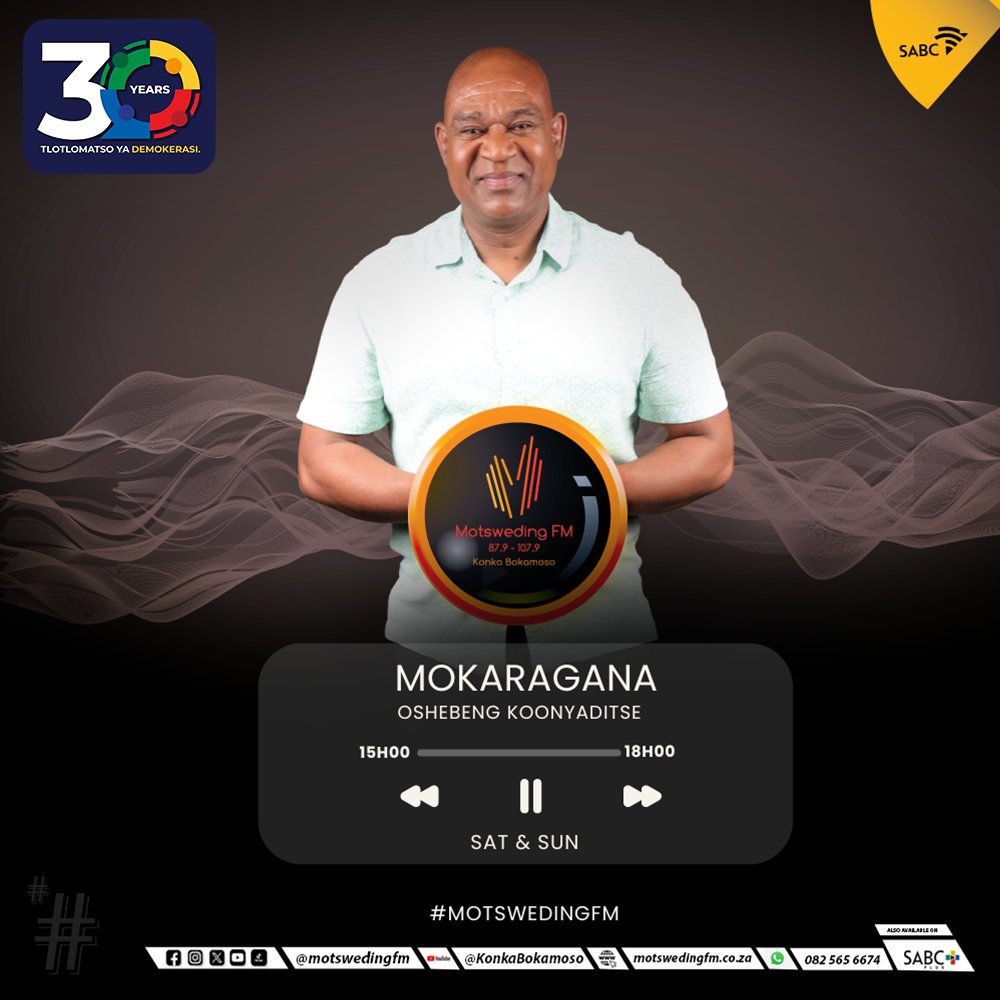 #Mokaragana le Alpheus Koonyaditse/Mosela Mokgosi ☎️: 082 565 6674 🖥️: motswedingfm.co.za SABC +: sabcplus.com #MotswedingFM