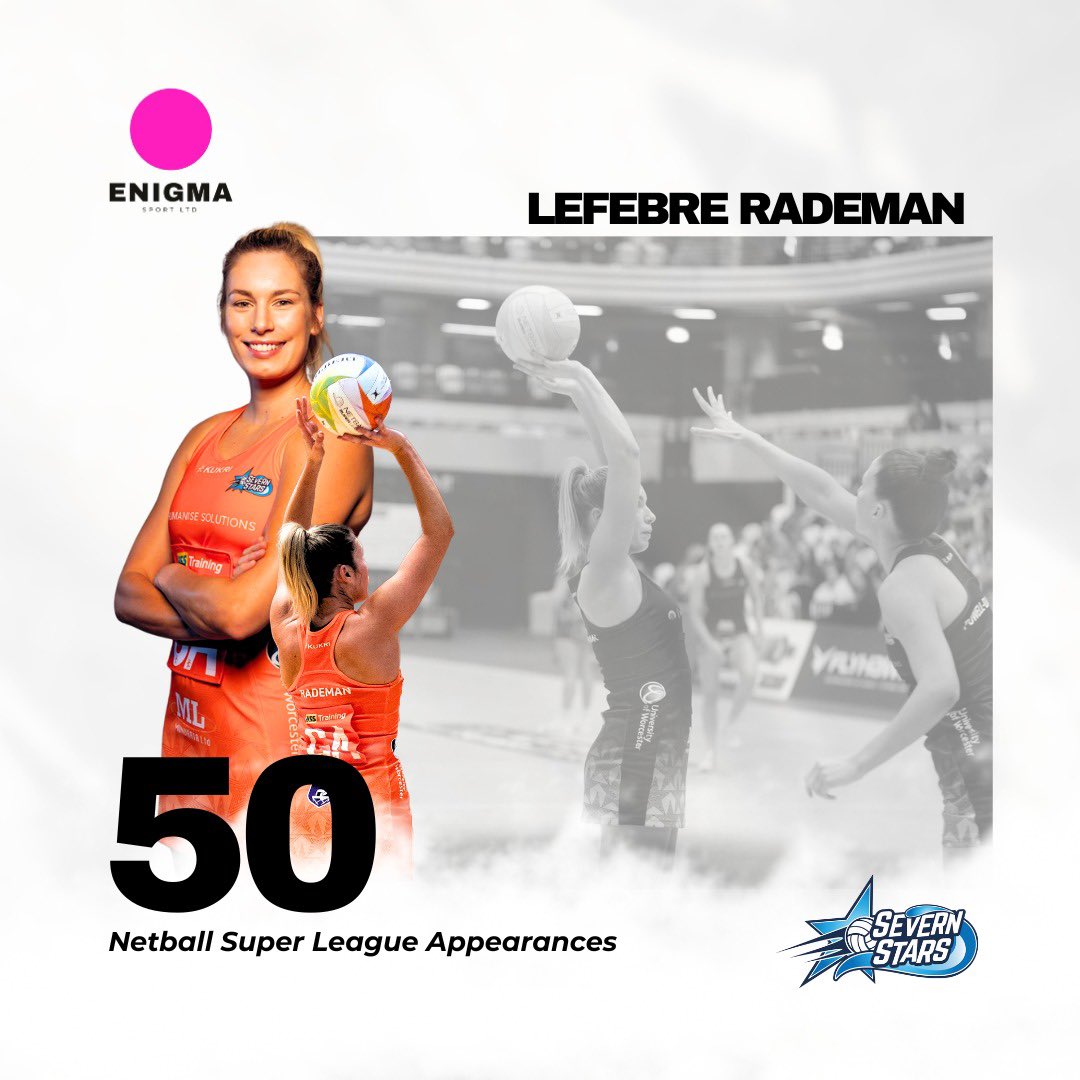 50 NSL appearances for the star that is Lefébre Rademan ✨ congratulations! #enigmafamily #bbcsport #NSL2024 #skysportsnetball #thisgirlcan