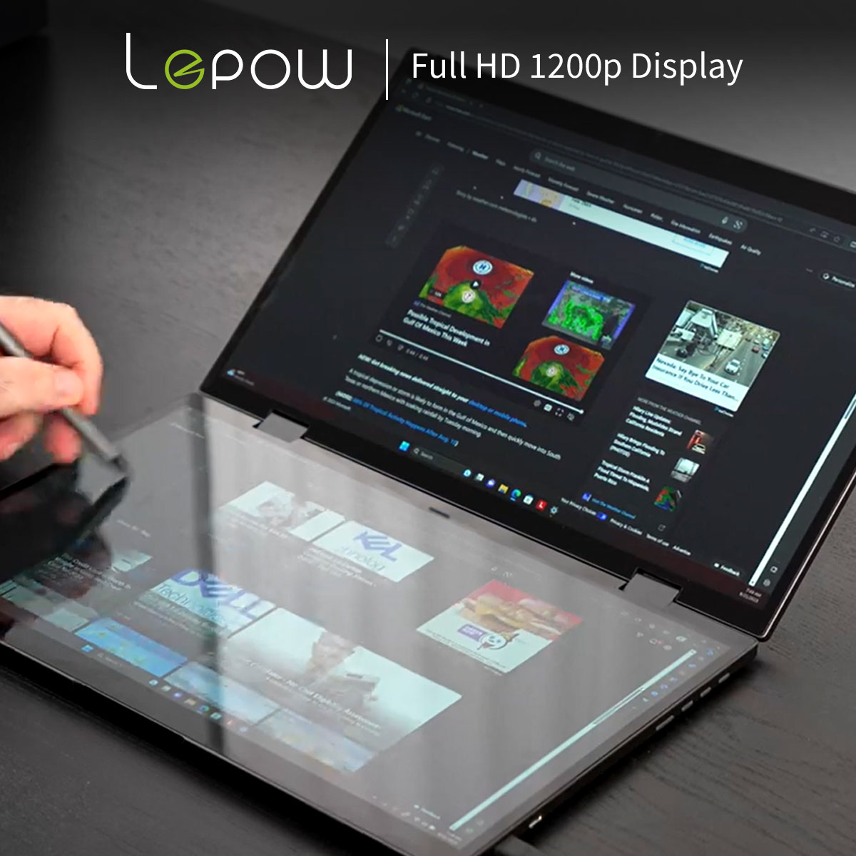 Full HD 1200p Display. The IPS screen delivers a vivid image and an awesome viewing experience when extending your screen or playing games. #Lepow #PortableMonitor #LepowMonitor #LepowPortablemonitor