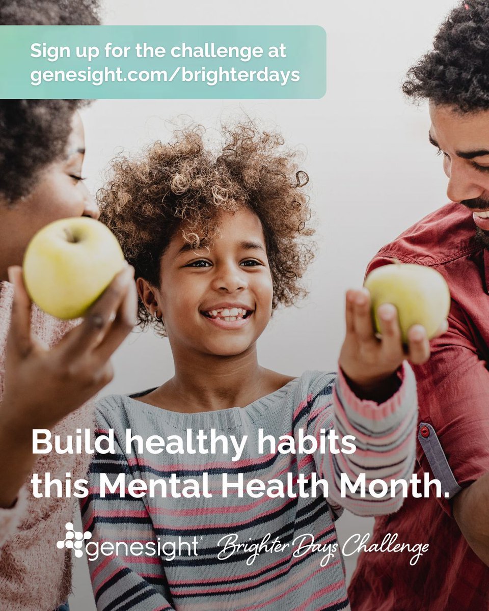 Everyone could use a little more sunshine and support, so this #MentalHealthMonth, we’re joining @GeneSight in sharing the #BrighterDaysChallenge, a month-long challenge that can inspire you to improve your health and well-being! Sign up at GeneSight.com/BrighterDays