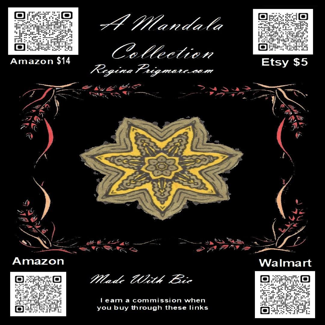 From my book 'A Mandala Collection'  
Available @ Amazon Print for $14 amazon.com/dp/B09WYWQJJJ 
Available @ Etsy for $5 etsy.com/listing/159671…  
View finished pieces for free reginaprigmore.com/wp-content/upl…  
#mandala; #adultcoloring; #advancedcoloring