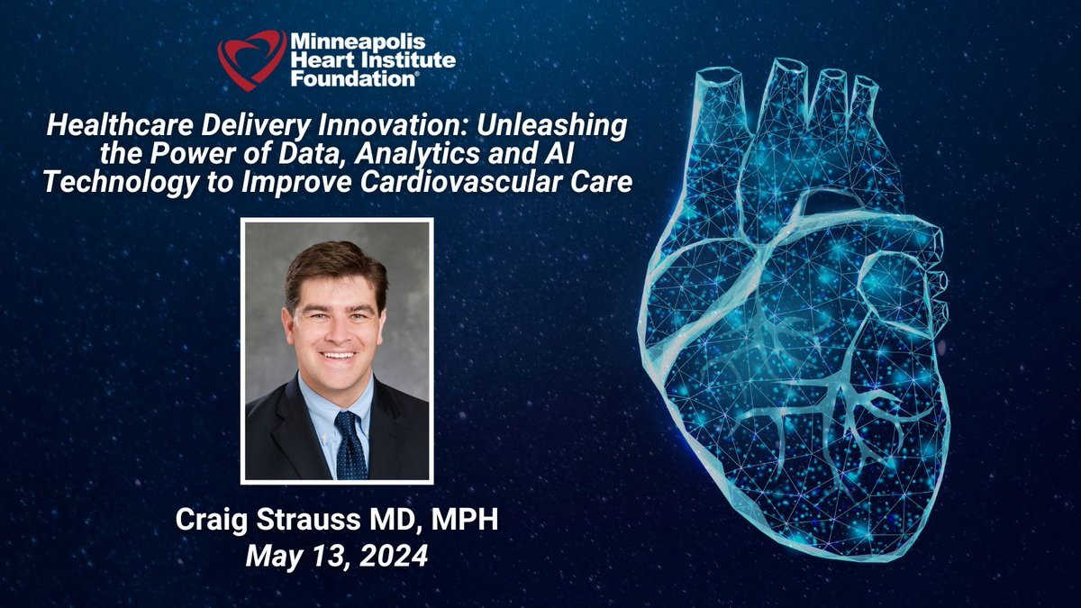 📢 Next week our #CV Grand Rounds series continues with a presentation from Dr. Craig Strauss on 'Healthcare Delivery Innovation: Unleashing the Power of Data, Analytics and #AI Technology to Improve #Cardiovascular Care'. 🩺 Access the webinar link here: buff.ly/43oOCTD