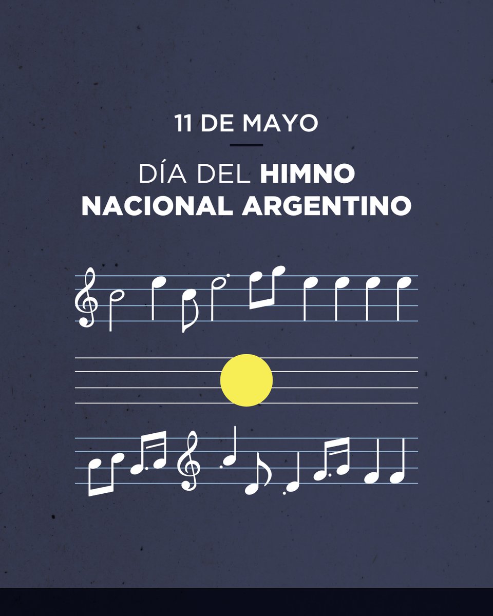 🎼| DÍA DEL HIMNO NACIONAL ARGENTINO El 11 de mayo de 1813 la Asamblea General Constituyente sancionó como “Himno” la marcha patriótica escrita por Vicente López y Planes convirtiéndose en un símbolo de unidad y pertenencia para la comunidad argentina. #LibertadYDemocracia