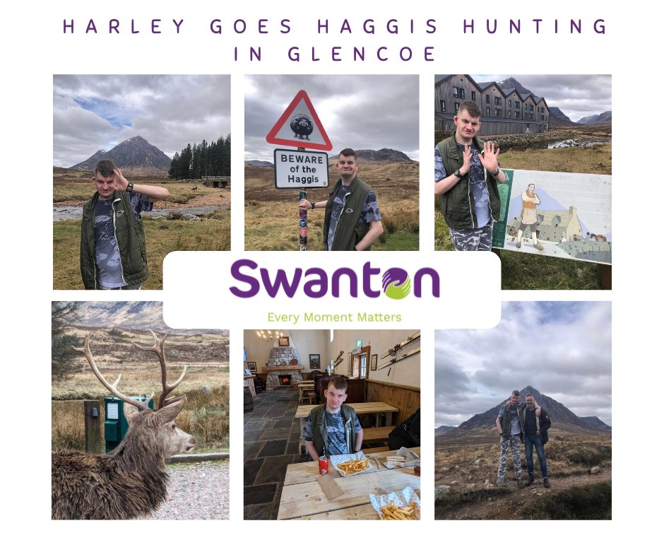 Adventure Time with Harley!

Harley, who is supported at Deanston House in Scotland, had a fantastic time hunting for haggis and exploring the breathtaking scenery at Glencoe. 

He was on the hunt for haggis and making the most of his time exploring the outdoors 🏔️

#SwantonEthos