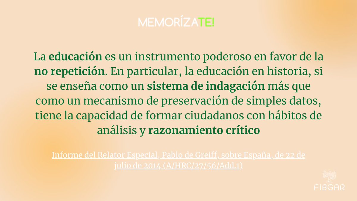 👀 ¿Y tú? ¿Piensas también que la educación es clave para garantizar la no repetición?

👇Te leemos en comentarios

#memoriademocrática #memoriademocratica #memoriahistórica #memoriahistorica #memoriacolectiva #memoriaintergeneracional #educación #memoriaverdadyjusticia #verdad