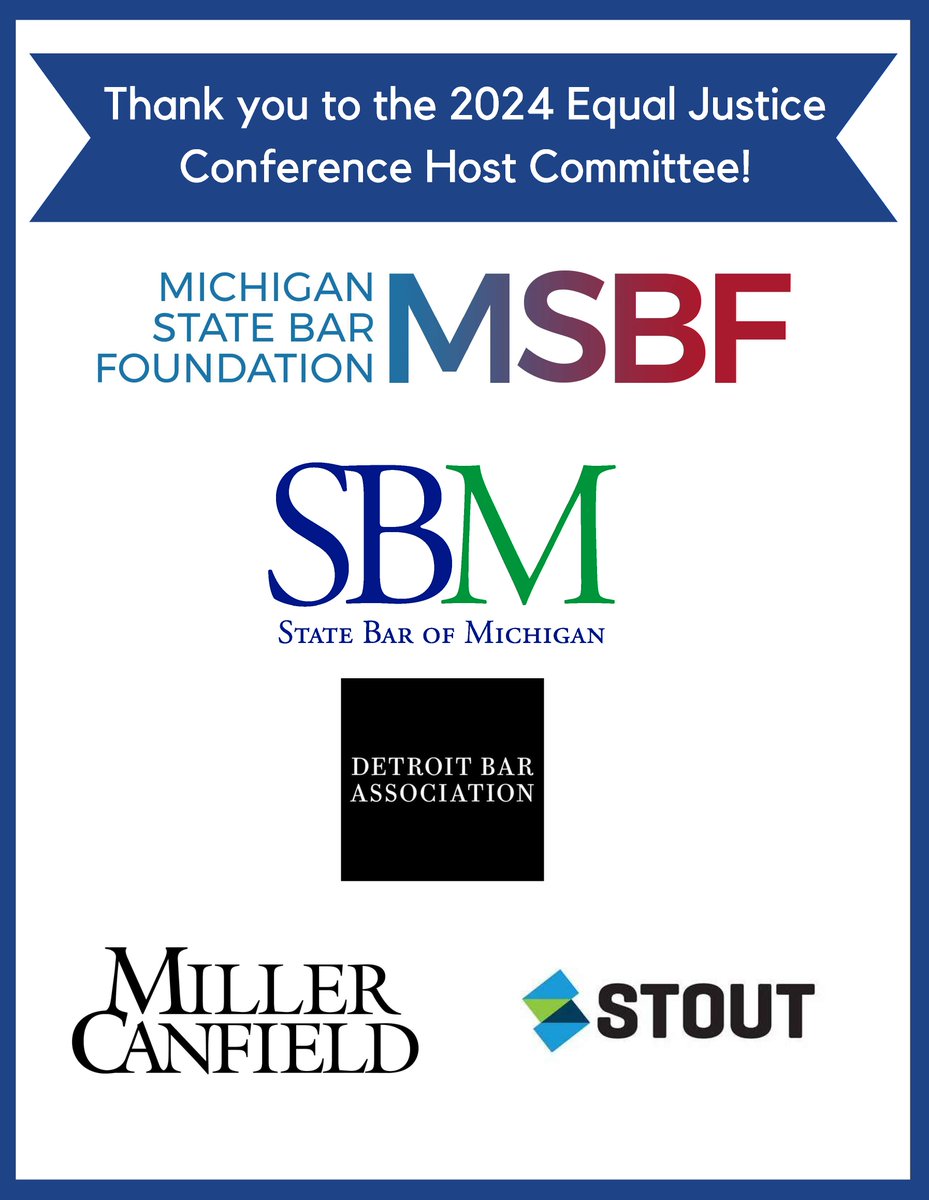 NLADA's tweet photo. Thank you to all of our EJC 2024 Host Committee sponsors for your support of this year's conference in Detroit!
https://t.co/Gba6vvhgXq #EJC24 https://t.co/rfH6YvyYbq