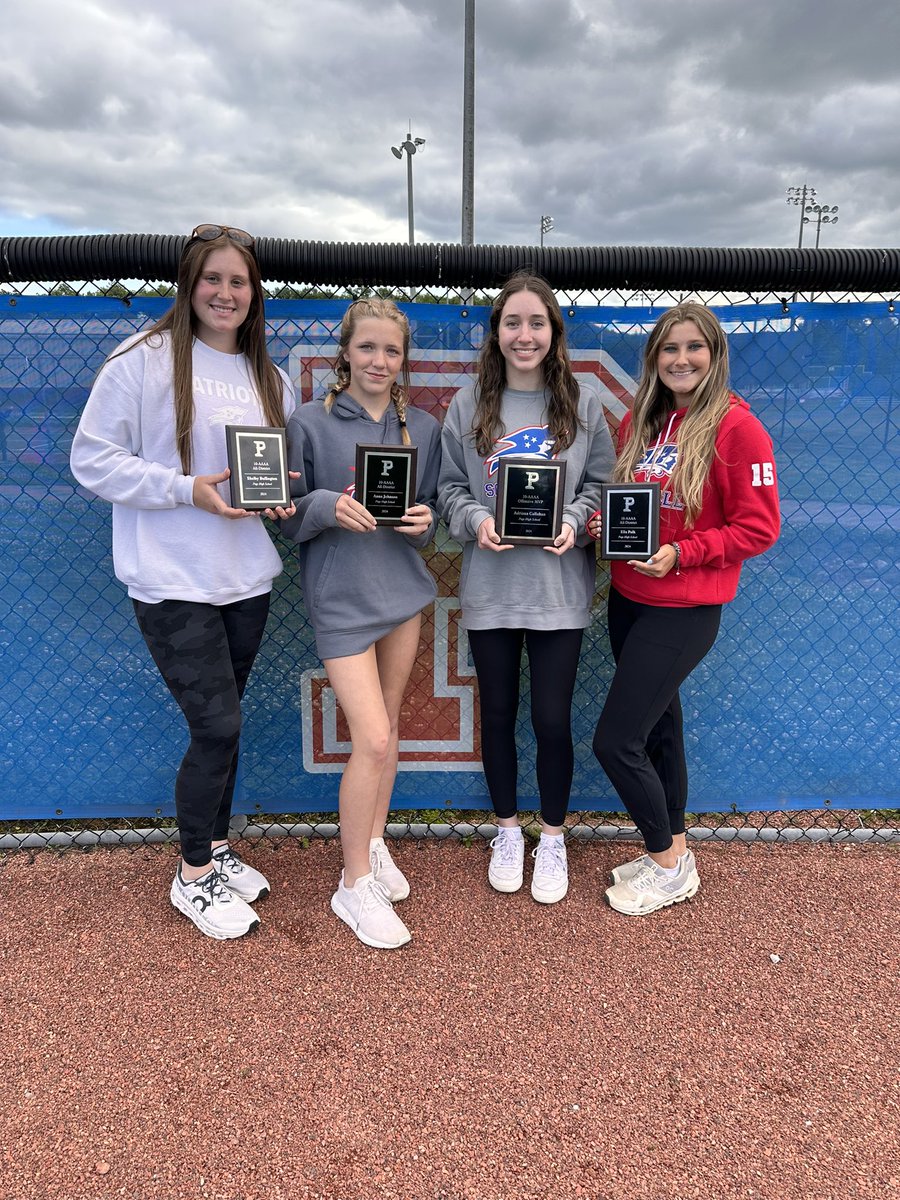 Congrats to Shelby, Anna, and Ella for earning All-District recognition and to Adriana for earning District 10-AAAA Offensive Player of the Year! We’re so proud! #PagePride ❤️🤍💙