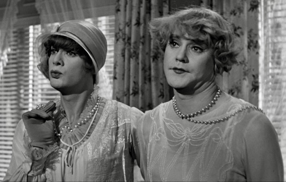 In disguise and on the run. Tony Curtis and Jack Lemmon in, Some Like It Hot (1959) Directed by Billy Wilder