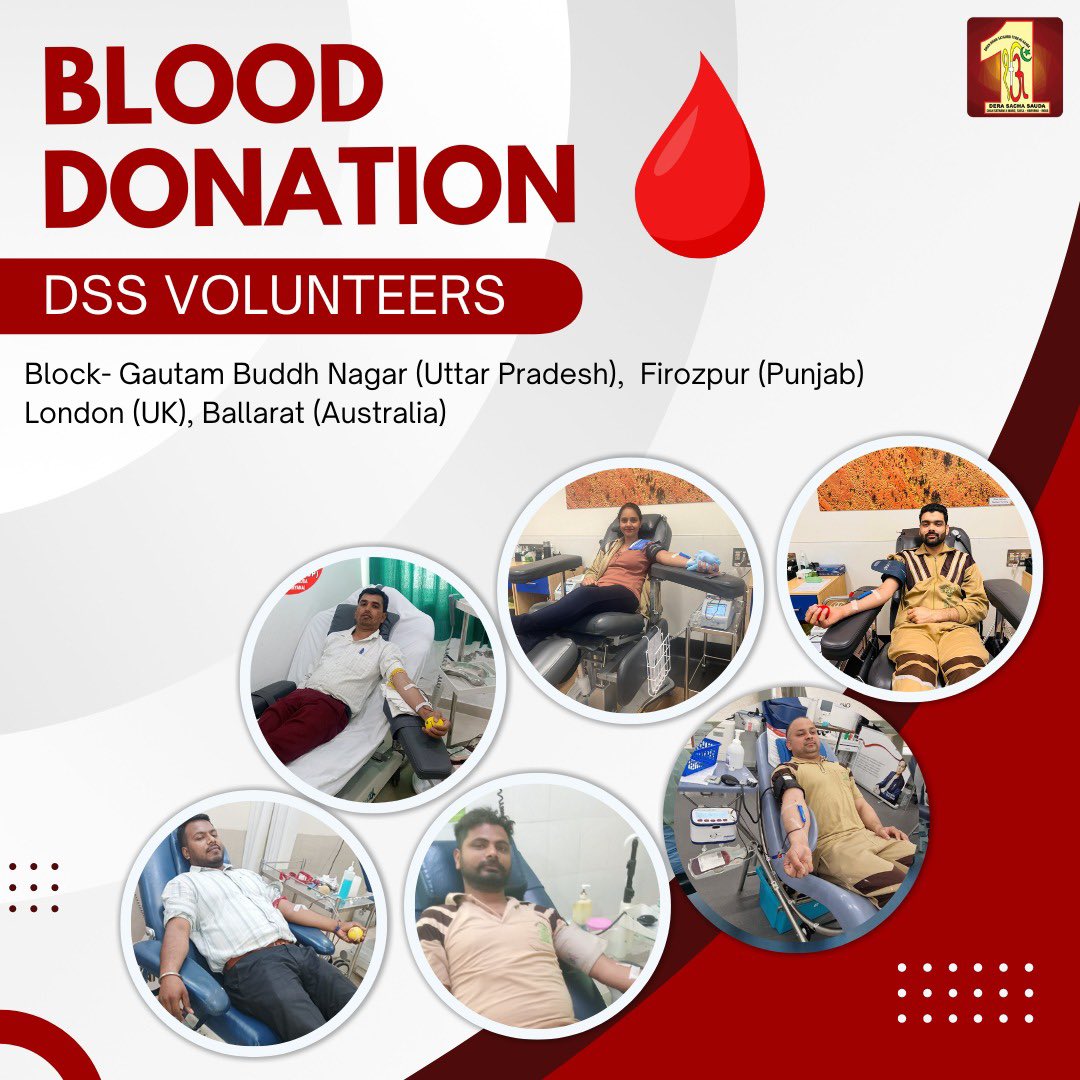 Step up and save a life today! In the spirit of selflessness taught by Saint Dr. MSG Insan, Dera Sacha Sauda devotees are committed to helping those in need by donating🩸blood. Your contribution can make the crucial difference between life and death for a patient. Join this…