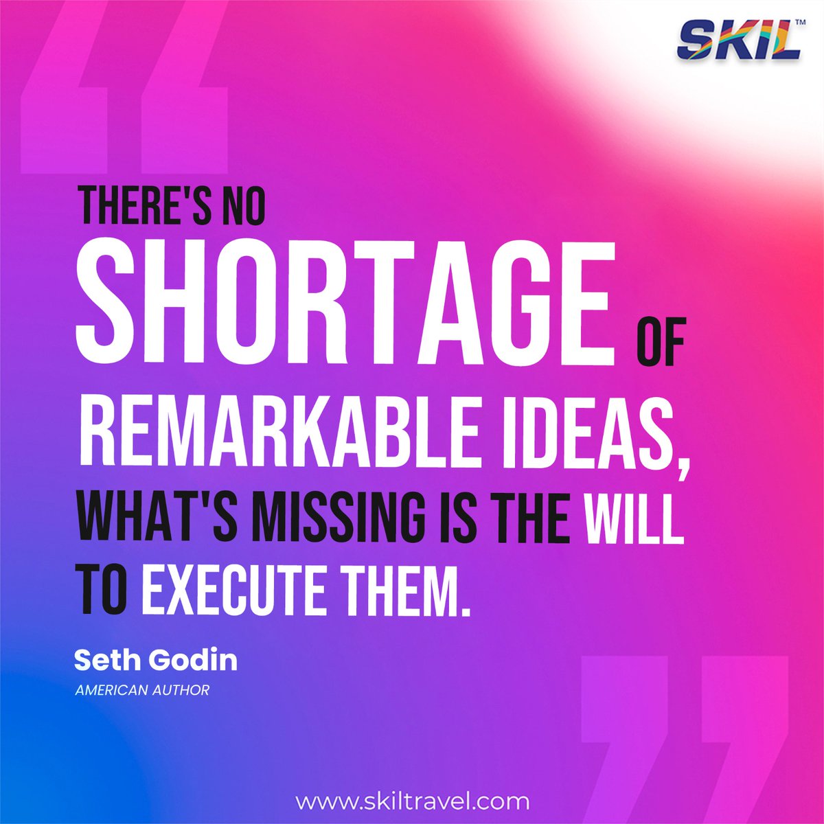 Don't let your incredible ideas gather dust! Take that first step, embrace the challenges, and watch your vision come to life. 🚀 Remember, the world needs your unique spark - so what are you waiting for? ✨ #SKIL #SKILTravel #motivation #SuccessTips #Inspiration