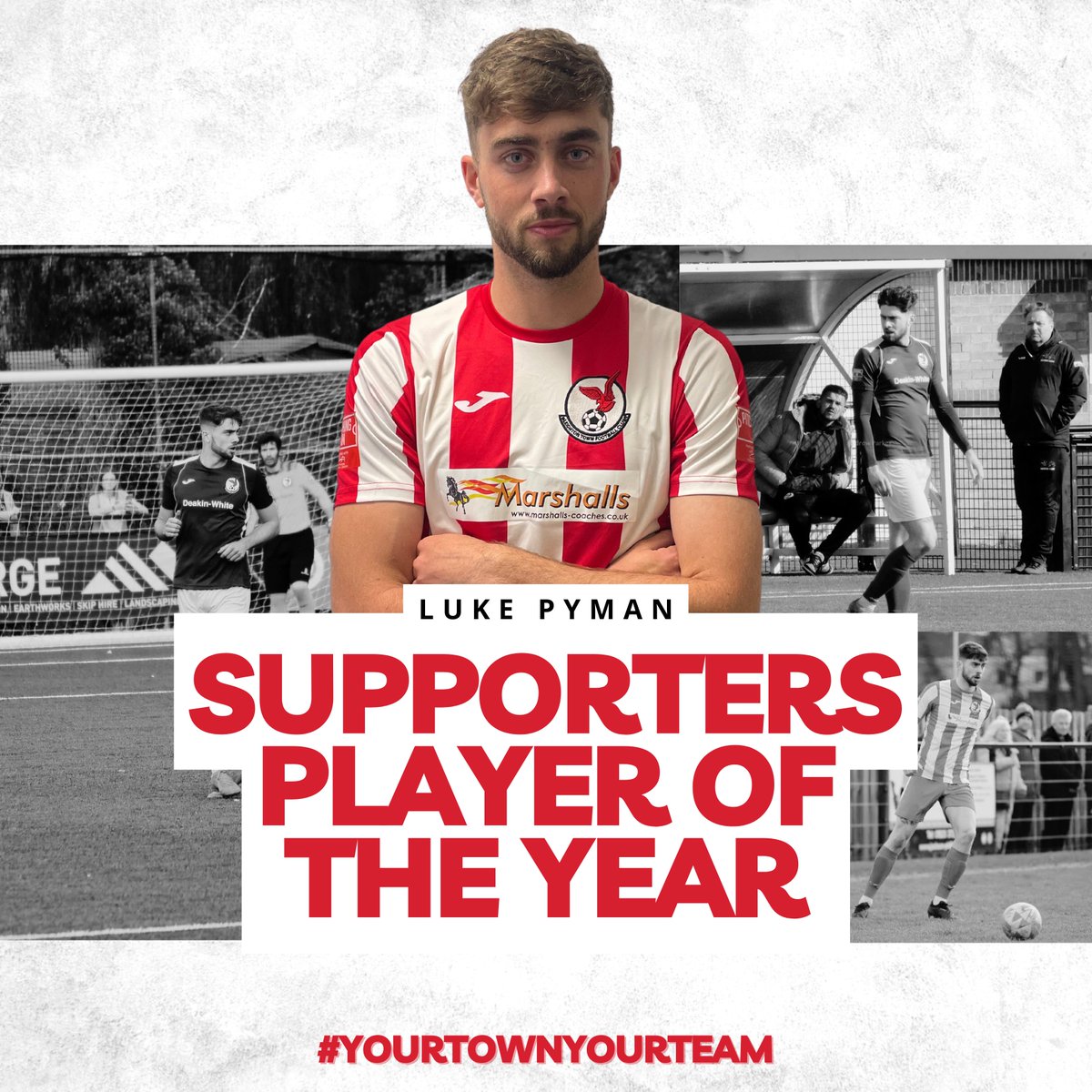 𝙎𝙐𝙋𝙋𝙊𝙍𝙏𝙀𝙍𝙎 𝙋𝙇𝘼𝙔𝙀𝙍 𝙊𝙁 𝙏𝙃𝙀 𝙔𝙀𝘼𝙍 🏆 Last night @lpyman31 won Supporters Player Of The Year 👏 Luke has played every game this year and has been consistent throughout, he has also contributed with some important goals along the way 🫡 #YourTownYourTeam