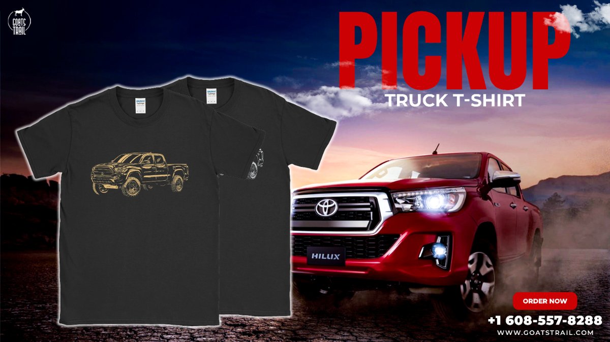 Rev up your style with @GoatsTrailCo Pickup Truck T-shirt! 🚚💨 Made from 100% pre-shrunk ring-spun cotton, it's as tough as your favorite truck and as stylish as your wildest adventures! Shop Now: goatstrail.com/products/picku… #TruckLife #AdventureReady