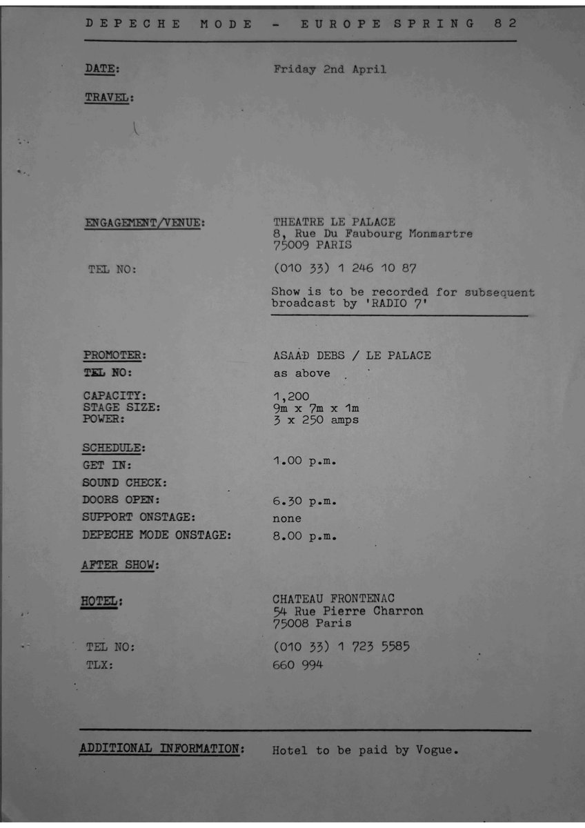 According to the tour itinerary, the April 2, 1982 concert in Paris was recorded for subsequent broadcast by "Radio 7". No records have been found confirming that the broadcast took place. Do you have more info or even a recording? Please reach out!
📷: DM Classic Photos &amp; Videos