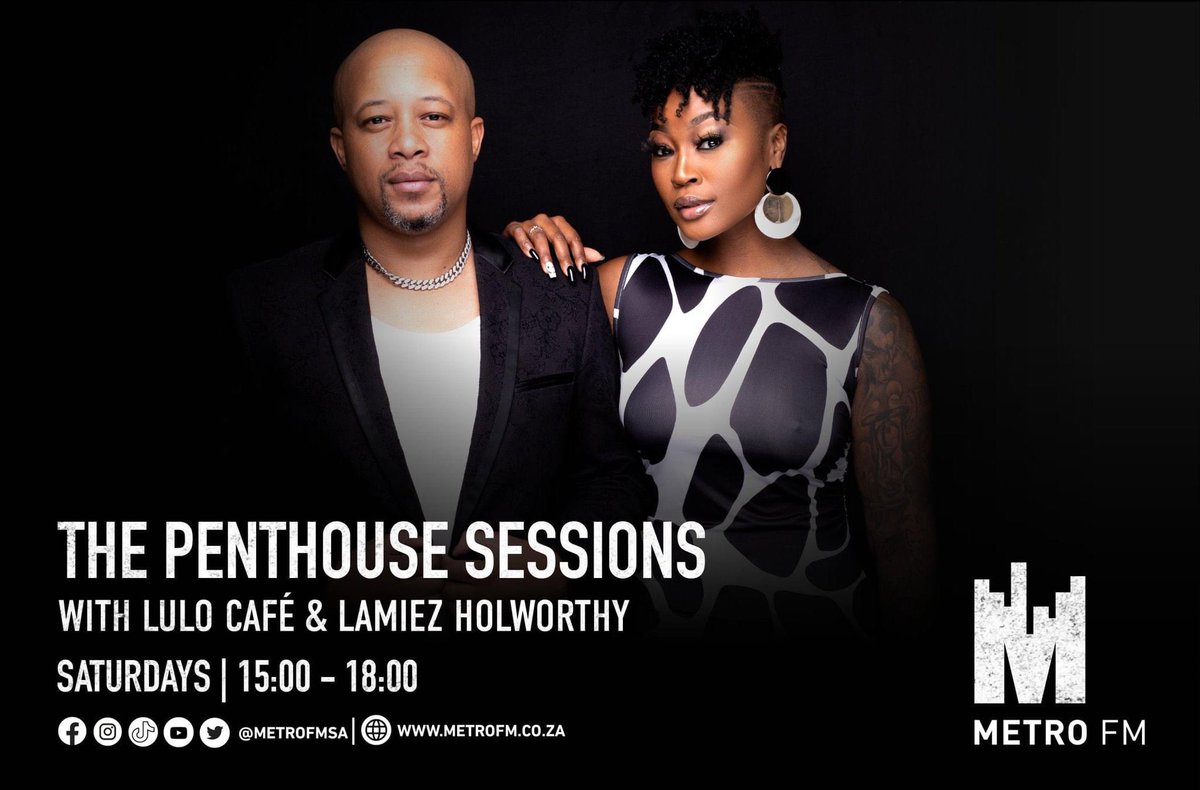 #PenthouseSessions with Lulo Cafe & Lamiez Holworthy | Saturdays 15:00 - 18:00 📲: 060 552 7303 ☎️: 086 000 2160 Listen Live: metrofm.co.za