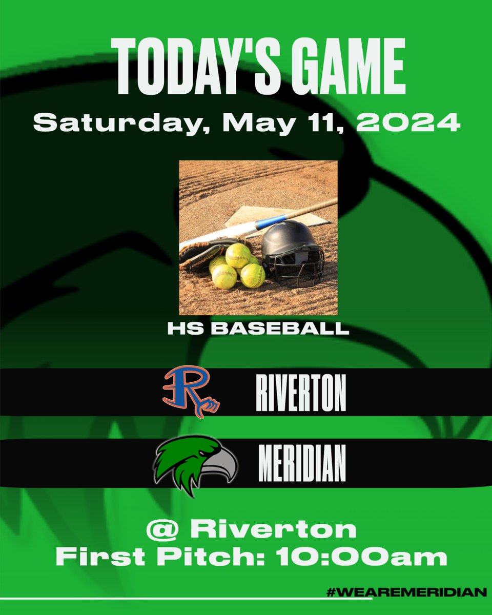 The Boys Baseball team is on the road for their final regular season game. Head over to Riverton this morning and cheer the boys on! First pitch is at 10am. 

#wearemeridian