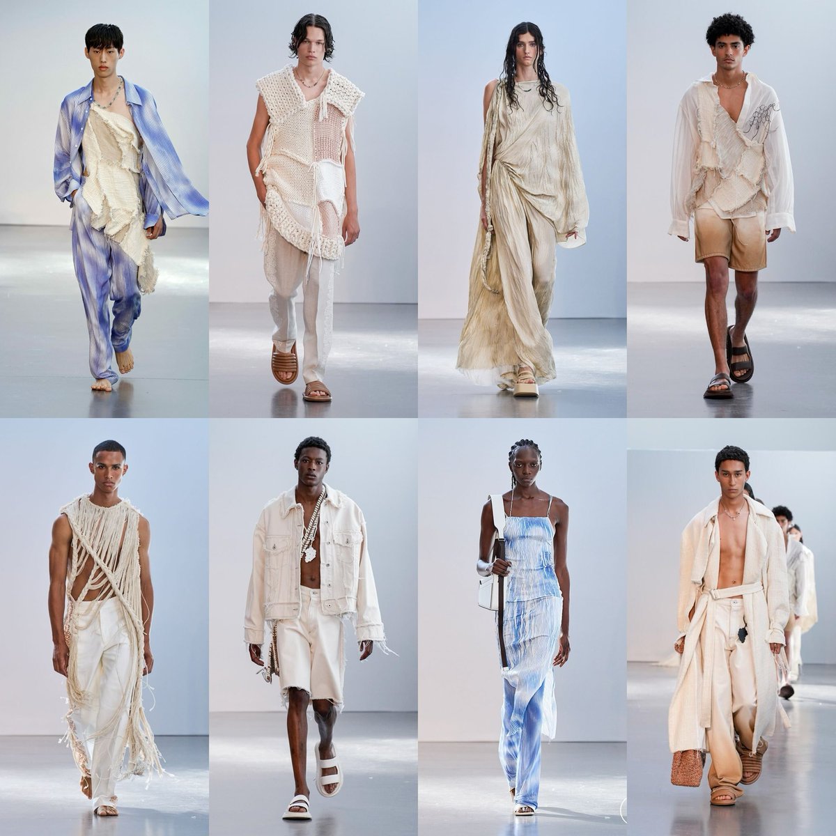 ↳ federico cina ss23

immediately when i came across this collection it was perfection. 

from the beachy colour scheme to the flowing fabrics and unique cuts i thought it would be perfect for any “ocean” inspired scenes and look absolutely whimsical.

love the knits & draping.