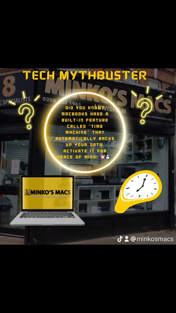 MinkosMacs's tweet image. Unlock the power of data backup with Time Machine on your MacBook! ⏰💾 Don&apos;t risk losing precious files – activate this built-in feature for peace of mind. #DataBackup #MacBookHacks #TimeMachine #BackupSolutions
