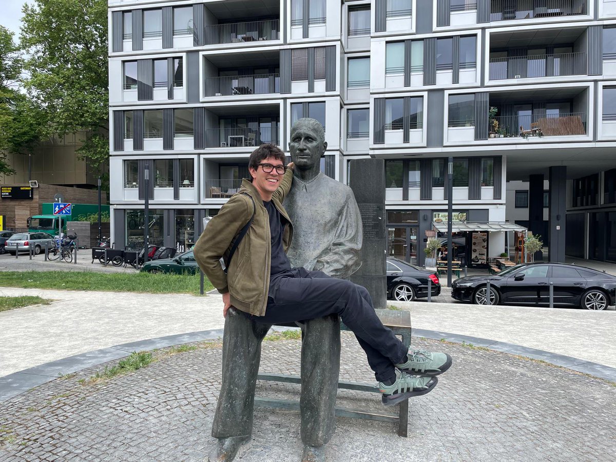 Sitting on Bertolt Brecht's lap. 'Father, tell me more about the dialectic.'